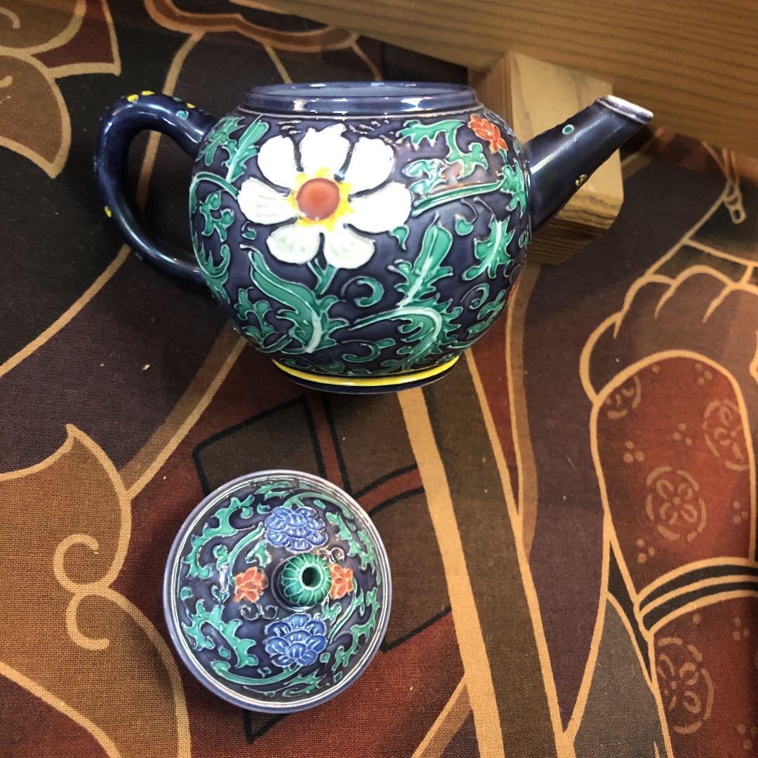 Amazon.co.jp: 紫交趾 グリン玉 急須 煎茶器 京焼 清昌作 : ホーム 