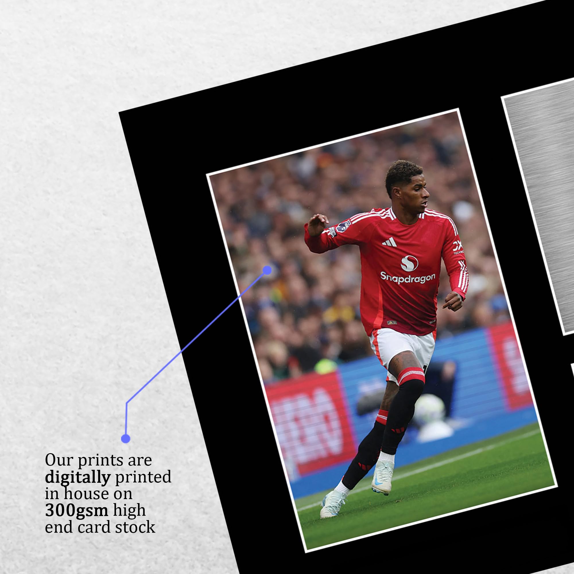 HWC Trading Marcus Rashford - Stampa Con Autografo In Cornice Deluxe A2 - Cimelio Per Collezionisti E Tifosi Di Calcio
