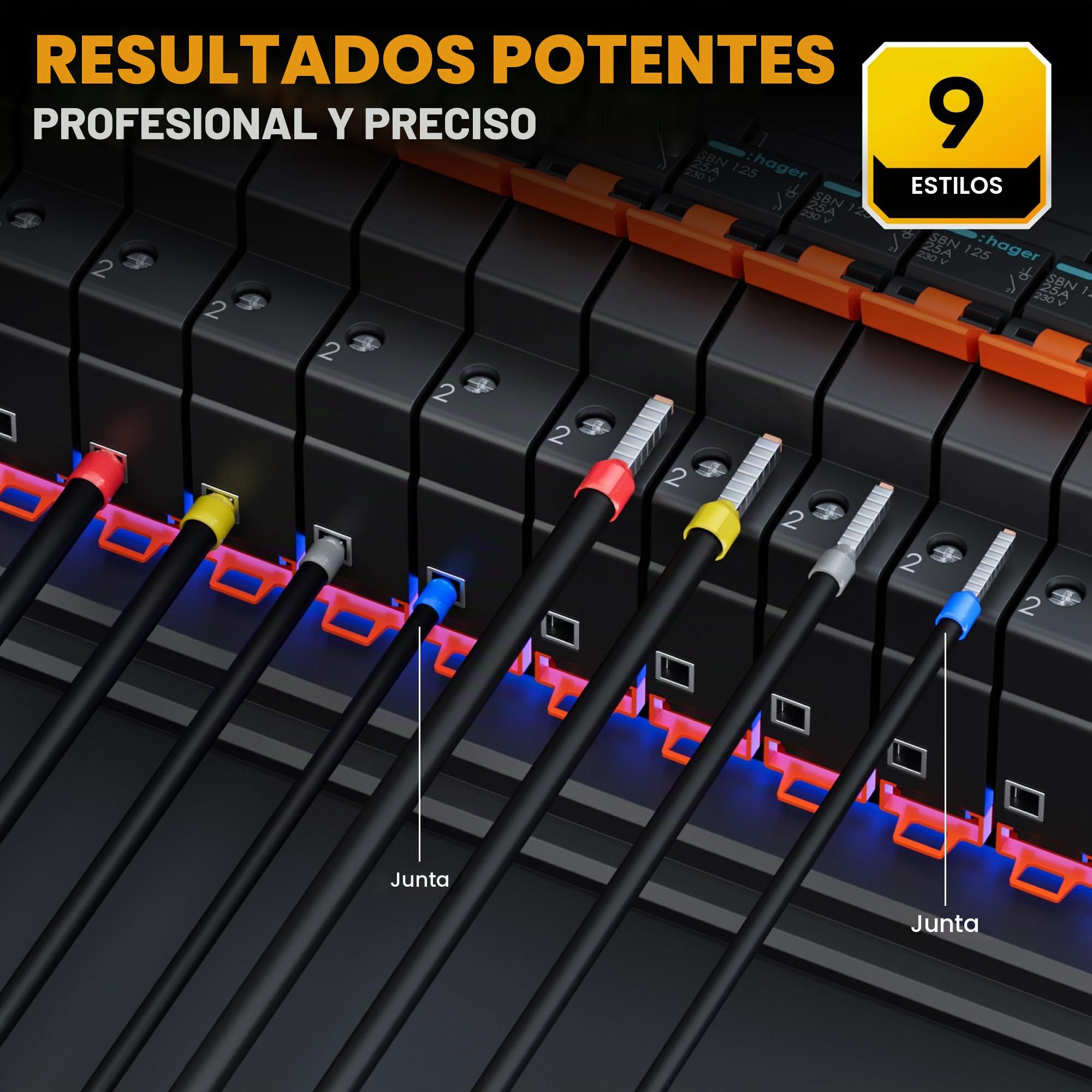 SOMELINE Crimpadora Terminales Cables Electricos, 9 tipos 0,25-10mm², Alicates Electricista, Herramientas Electricista, Alicates de Terminales Crimpadora, Ferramentas Terminales Eléctricos