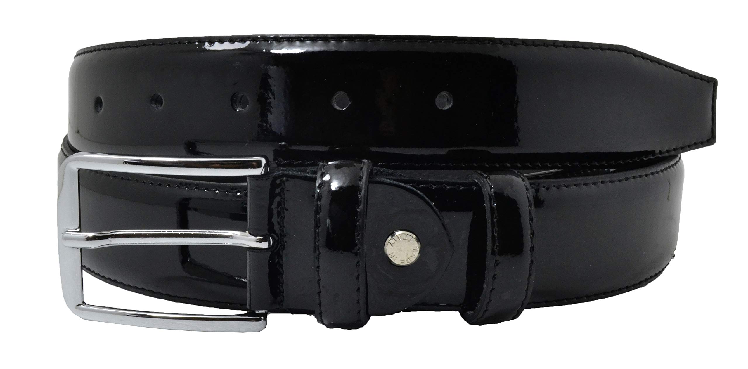 Conte MassimoPolished Belt in Genuine Leather,Unisex,Stylish with Gift box, Handmade, Made in Italy