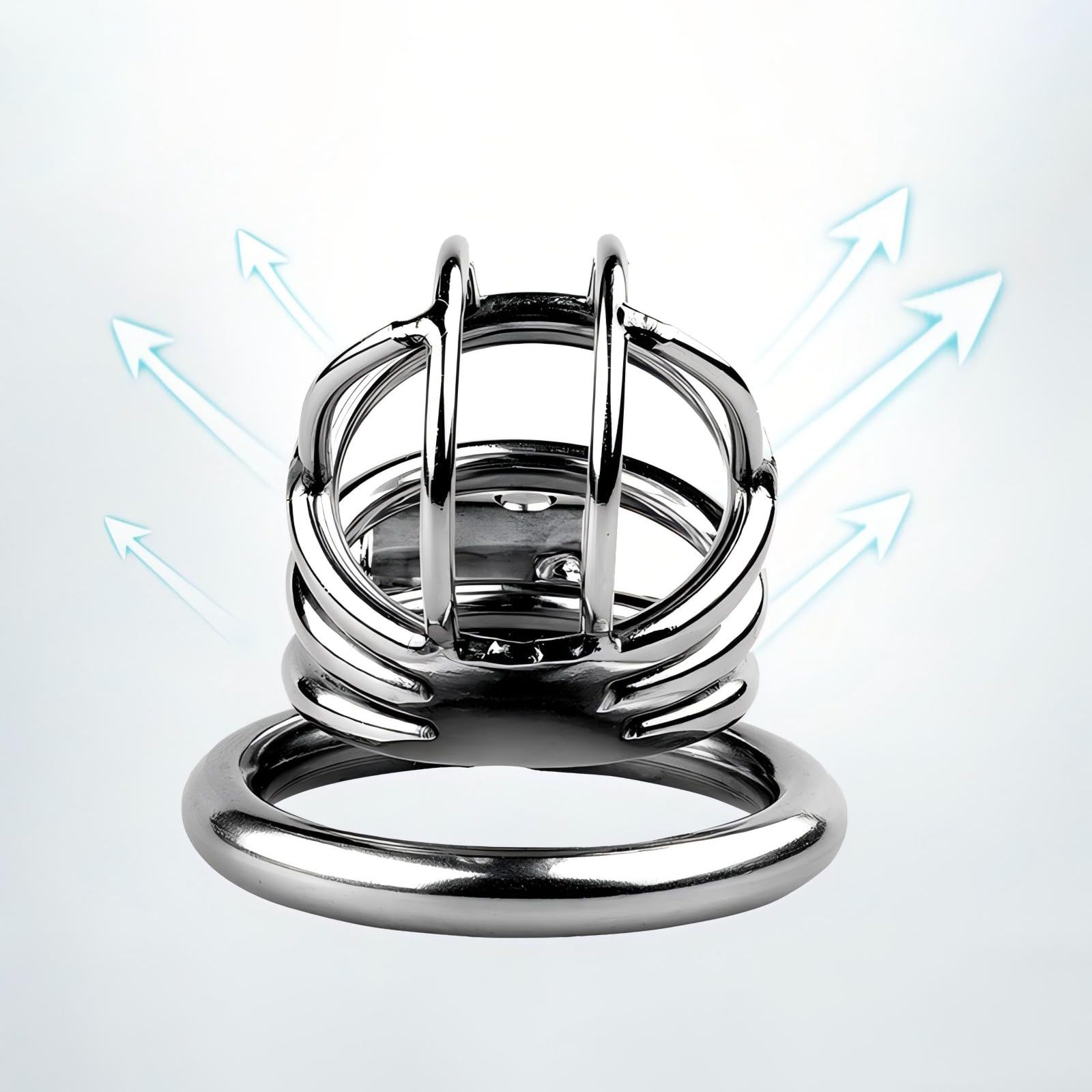Cage de Chasteté Pénis en Métal Cages de Chasteté avec 3 Ring de Taille Différente Ceinture de Chasteté avec Push-Pull Lock pour Homme Sex Toys Cage Chastetée (3 Rings)