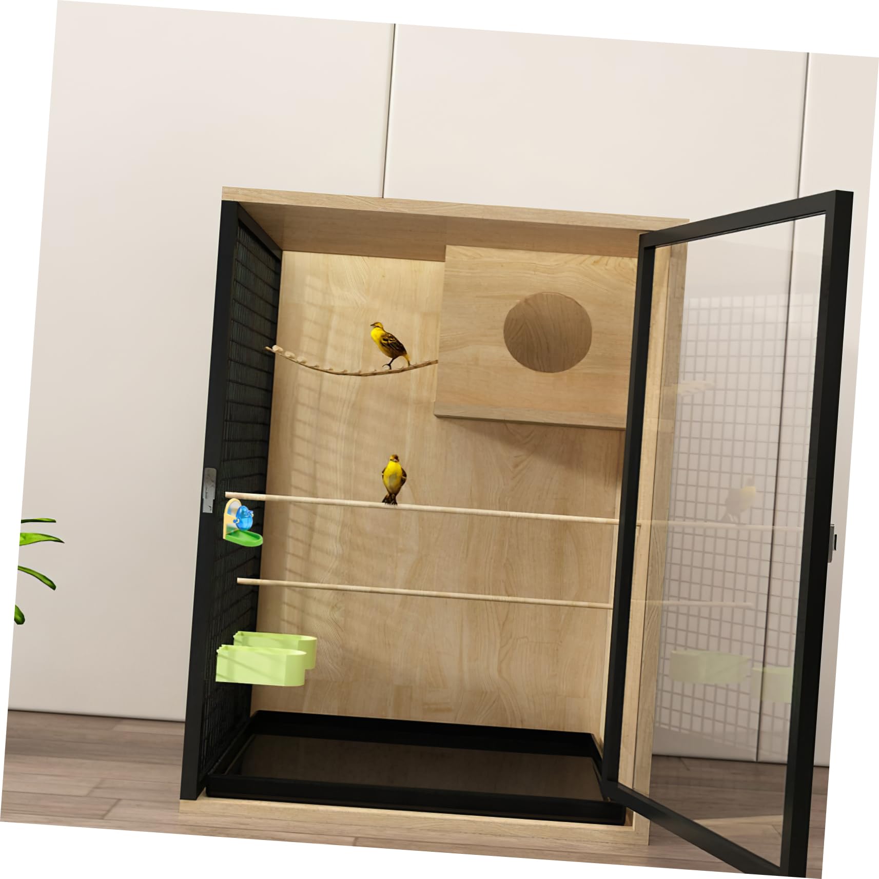 ibasenice Juguete Divertido para Loros Color Aleatorio Diseño Simple Dispensador de Comida, Material Metal y Plástico para Entrenamiento y Entretenimiento de Pájaros