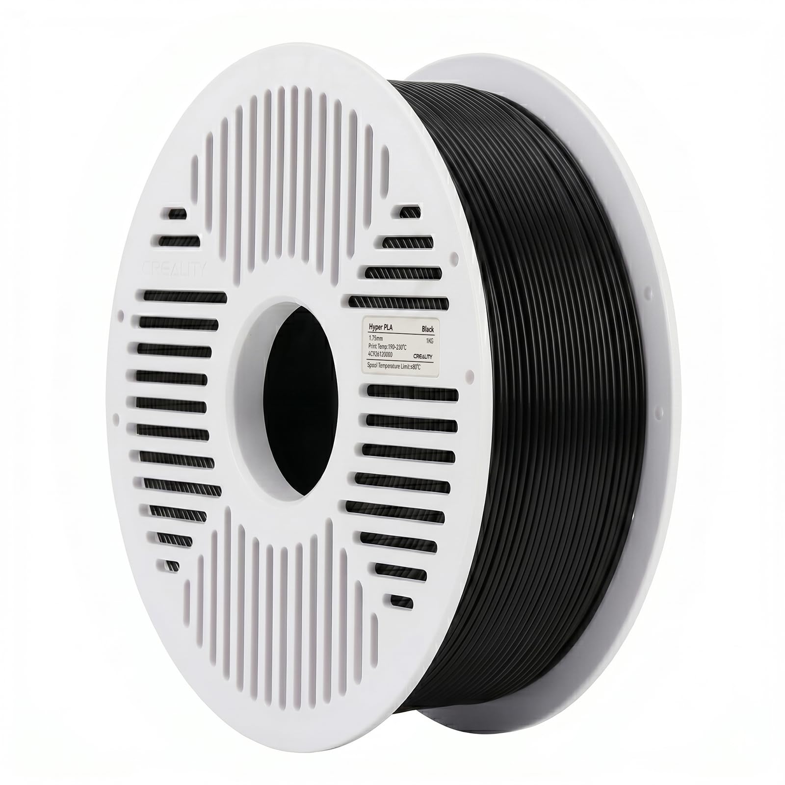 Creality Hyper PLA Filament RFID 1.75mm with Reusable Spool 1KG, High Speed Up to 600mm/s, Black, 1-Pack