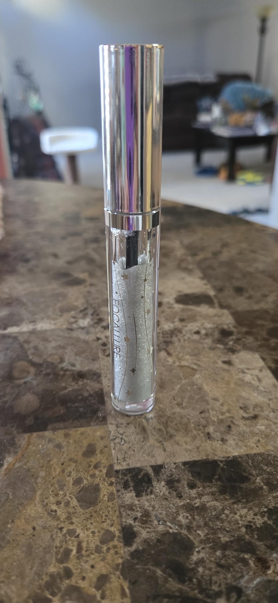 FOCALLURE Star Drifter Glitter Mascara Topper, Long Lasting Quick Dry Soft Gel, Subtle Blue Shimmer Finish, BL01 INCEPTION