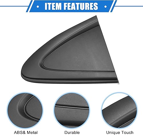 Miniatura 4 de VekAuto Door Mirror Flag Cover Compatible for Chevrolet Cruze 2016-2019, Durable Plastic Black Front Left Door Mirror Cover Trim