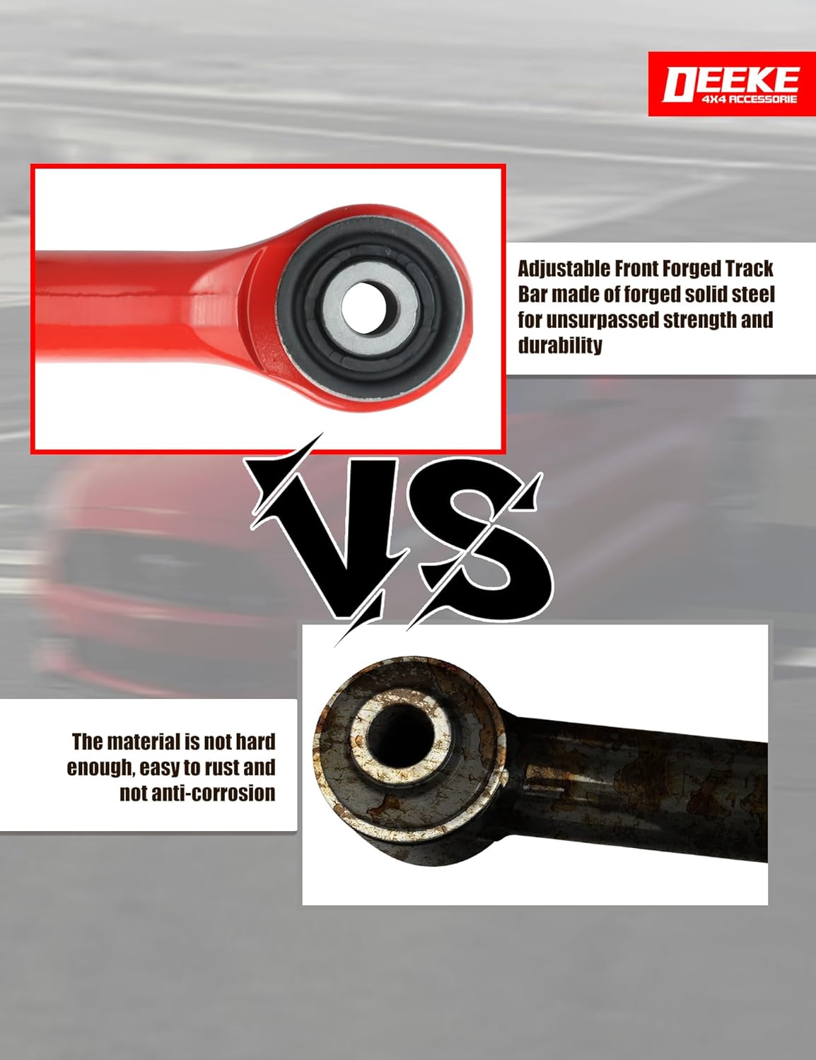 Forged Front Adjustable Track Bar for 0-5" Lift - Compatible with 2014-2024 Ram 2500 4WD-31004（Red）