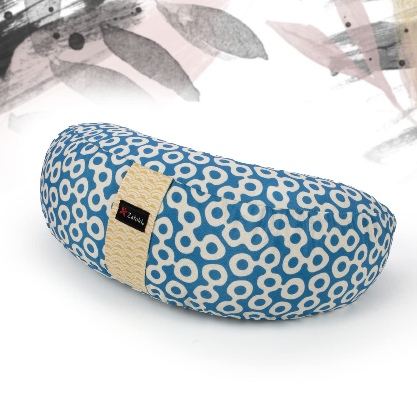 Zafu media luna DESENFUNDABLE ESTAMPADO MUGUEN - cojín para meditación y yoga