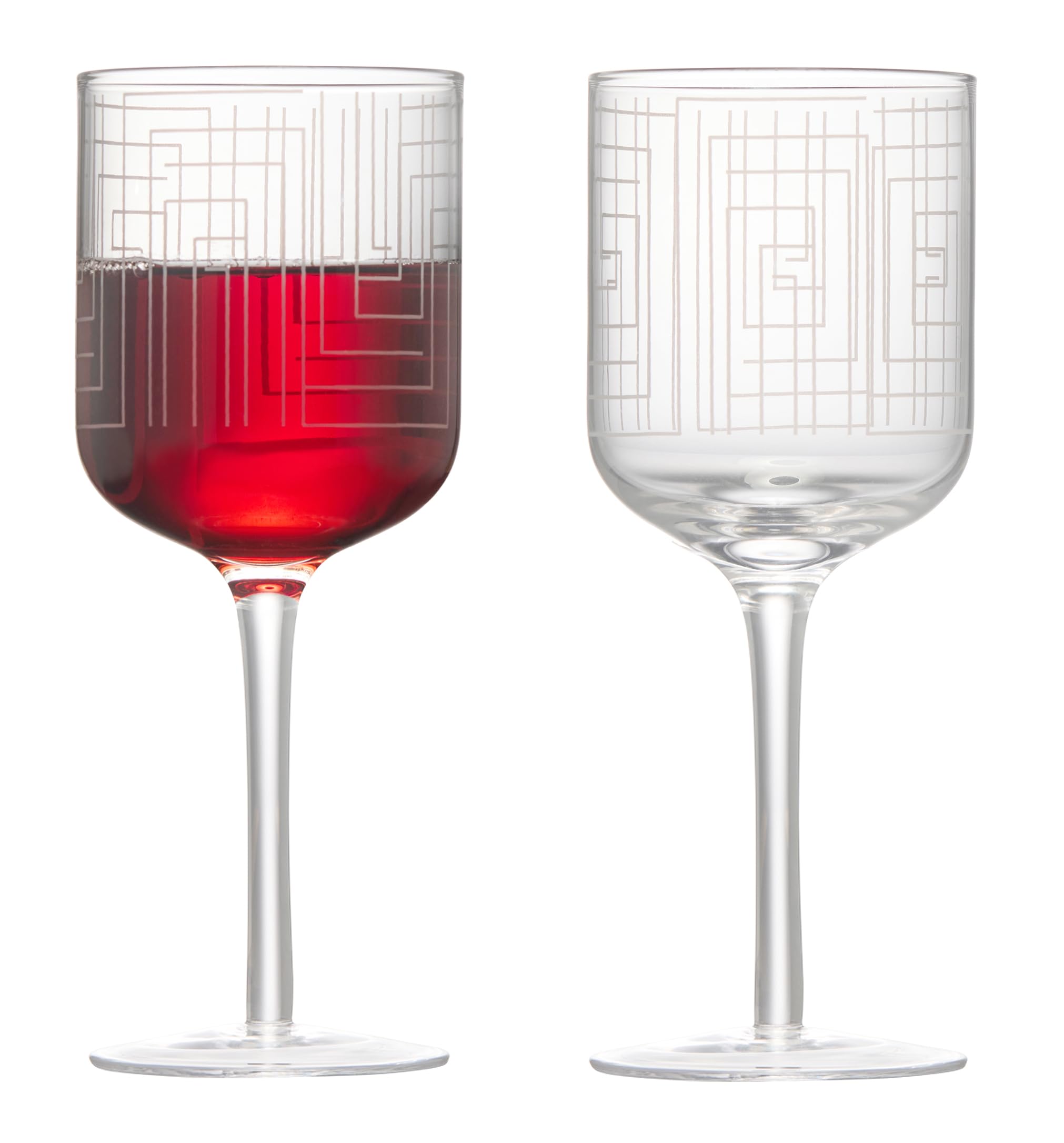 Verres à vin transparents lot de 2 Labyrinthe pour dégustation de spiritueux