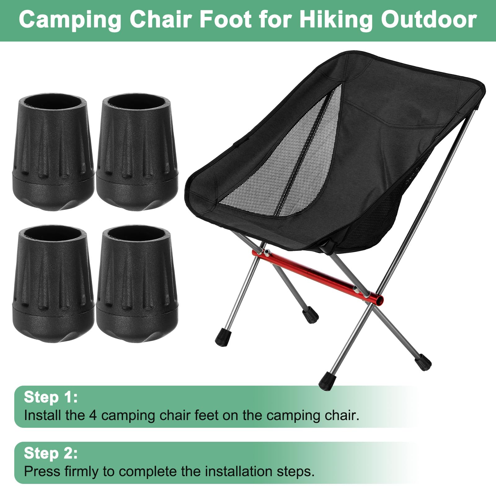 M METERXITY 4-Pack Anti-Slip Camping Chair Foot - Image 4