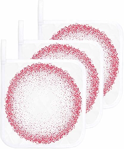 3 Packs Valentine's Day Pot Holders Sets for Kitchen,Oven Pan Plate Bowl Pads Heat Proof Mat with Hanging Loop,Terry Cloth Potholders Soft Grip for