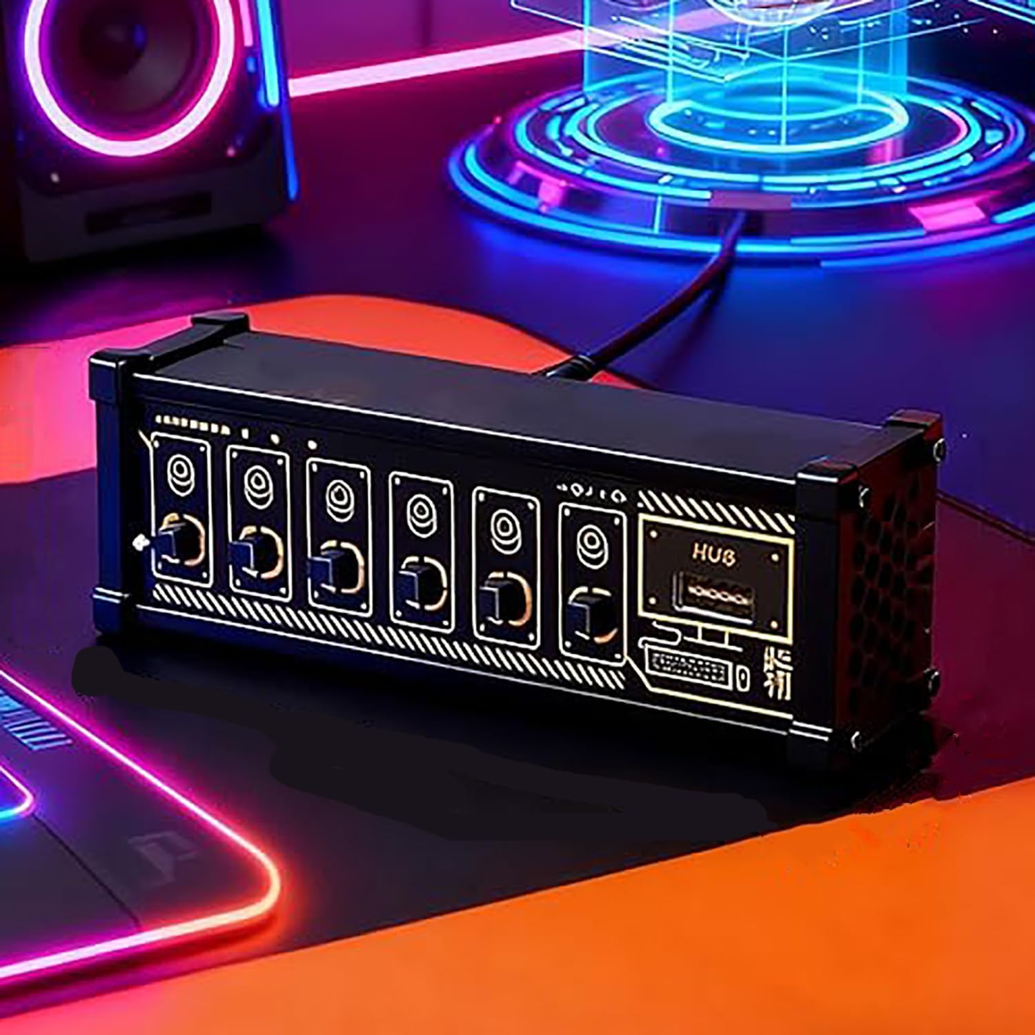 Hub USB 9 puertos con interruptores individuales
