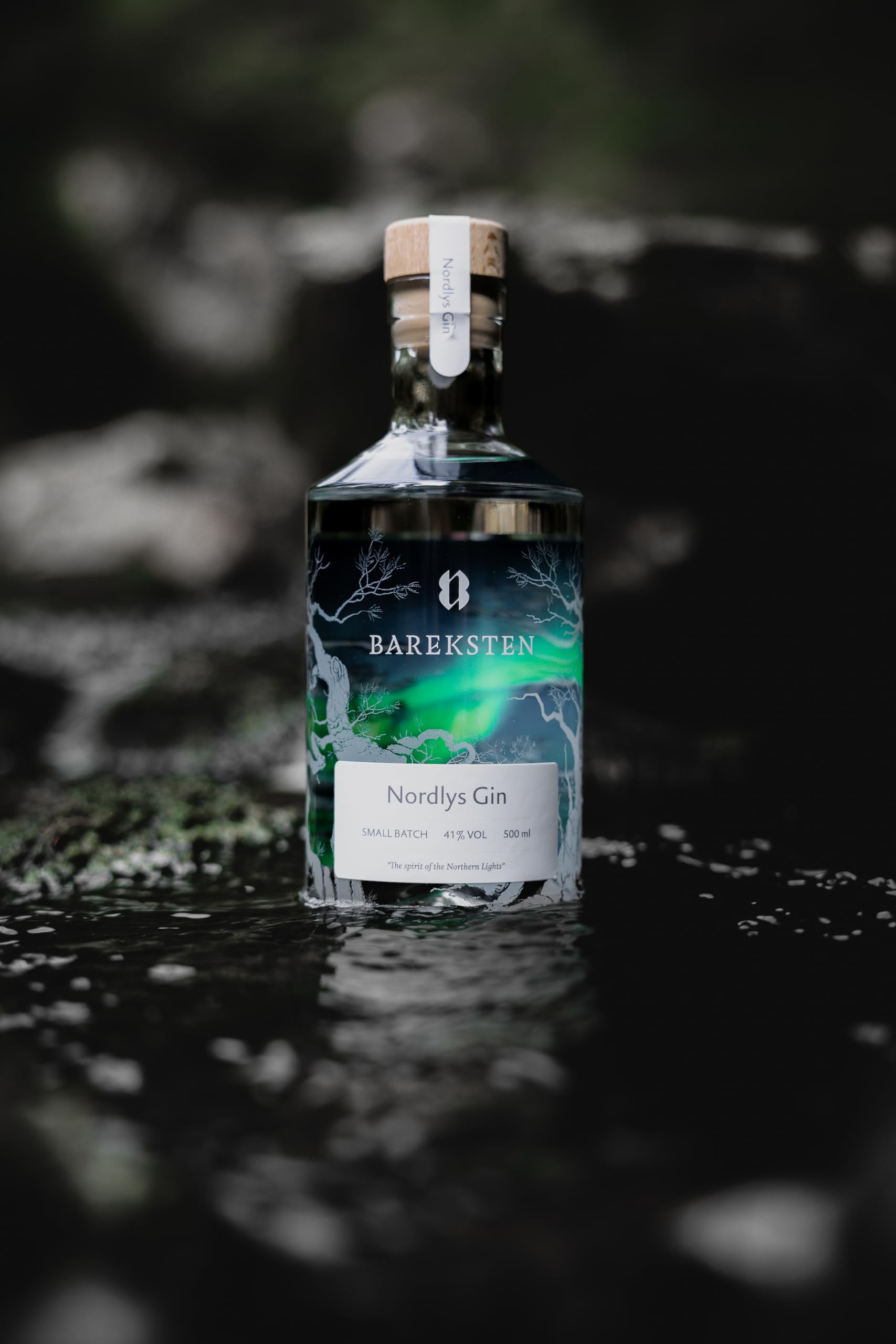 Bareksten | Nordlys Gin | The Spirit of The Northern Lights | Frisch & würzig | Kleinstchargen aus Norwegen | 41% vol. | 500ml