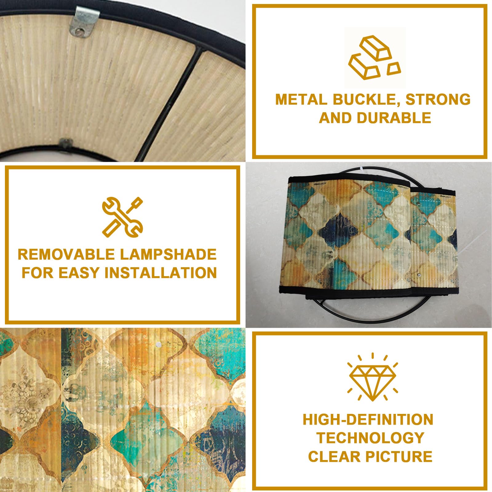 Stoffen lampenkap van linnen | Handgemaakte lampenkap voor staande lamp, hanglamp en tafellamp | E27-fitting | Verblindingsvrij licht Lampshade | 30cm x H20cm (A-Hor