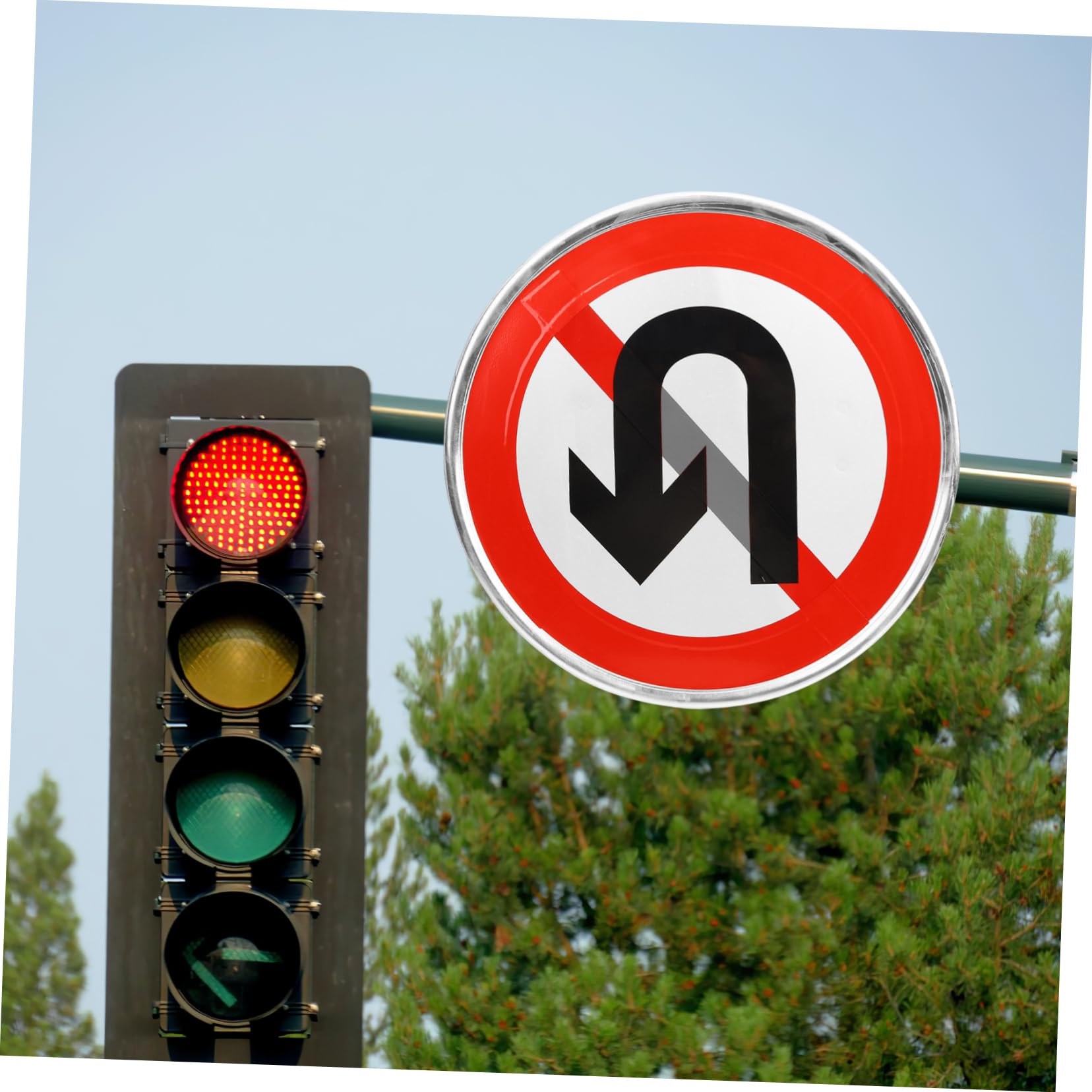 MAGICLULU Panneau de Signalisation D’interdiction Demi-tour pour Allée, Métal Réfléchissant, Résistant aux Intempéries, Facile à Installer
