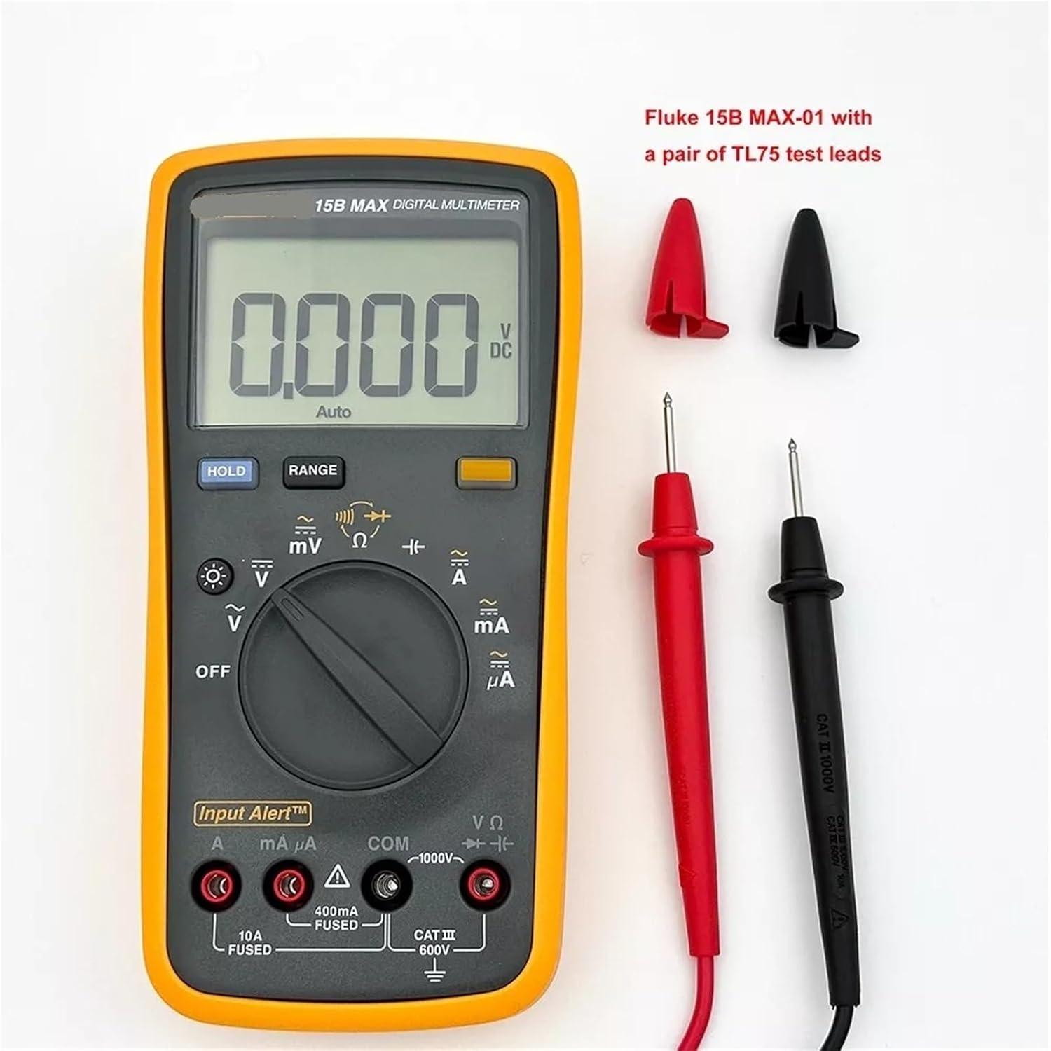 15B/17B MAX Digital Multimeter Audible/Visual Alarm 600V AC/DC(Fluke 15B MAX-01)