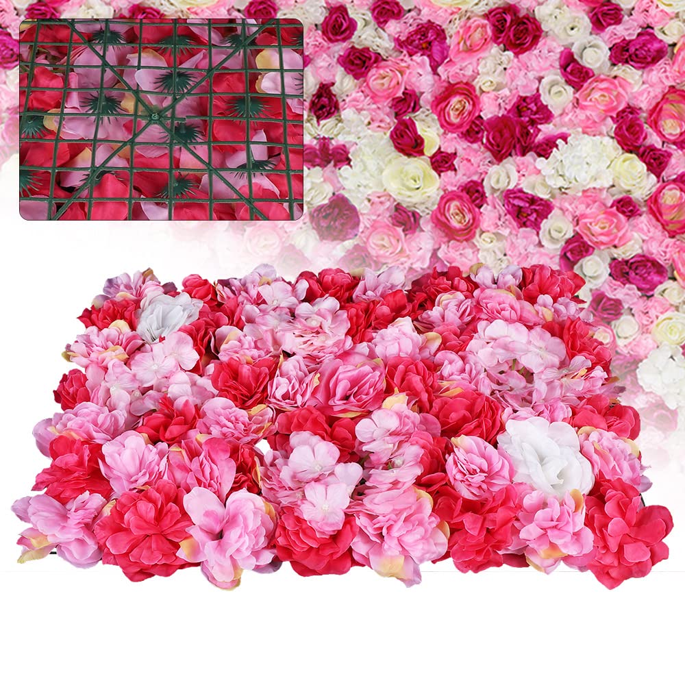 6 unidades de pared de flores artificiales grandes para pared de hortensias, 60 x 40 cm para decoración de fondo