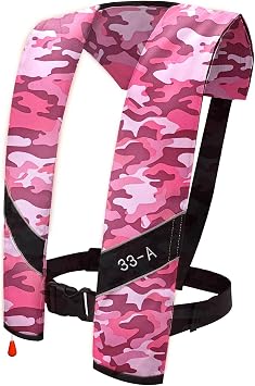 Automatic Inflatable Life Jackets for Women,Life Vest for Adults,Preserver PFD for Women,Supports Weight up to 330 pounds