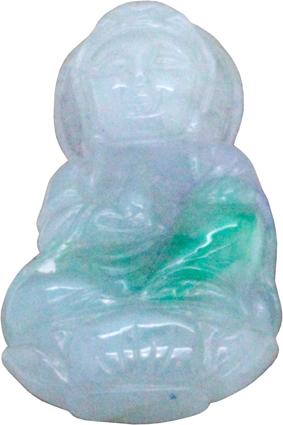 Light Green Sitting Jade Kwan Yin - Bodhisattva - Goddess of Mercy Jade Pendant an539
