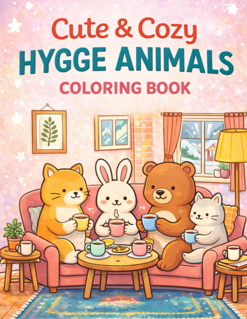 Cute & Cozy Hygge Animals Coloring Book: A Relaxing Coloring Book for Adults and Teens Featuring Adorable Animals, Cozy Hygge Scenes, and Simple Bold Designs for Stress Relief and Mindfulness