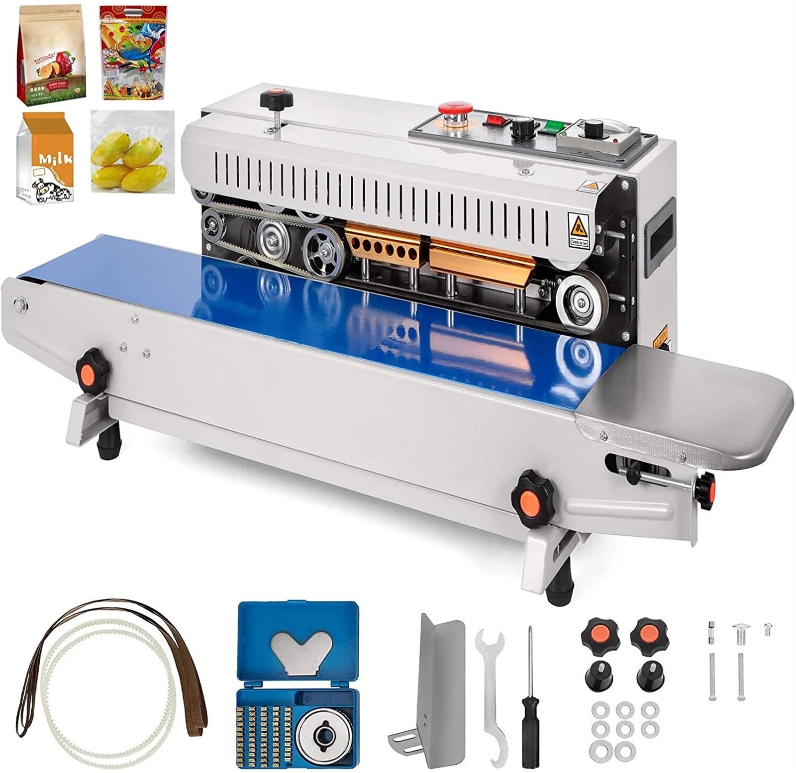 Continuous Sealing Machine Horizontal Automatic Plastic Bag Band Vacuum Sealing Sealer Machine Print Stamp Coding
