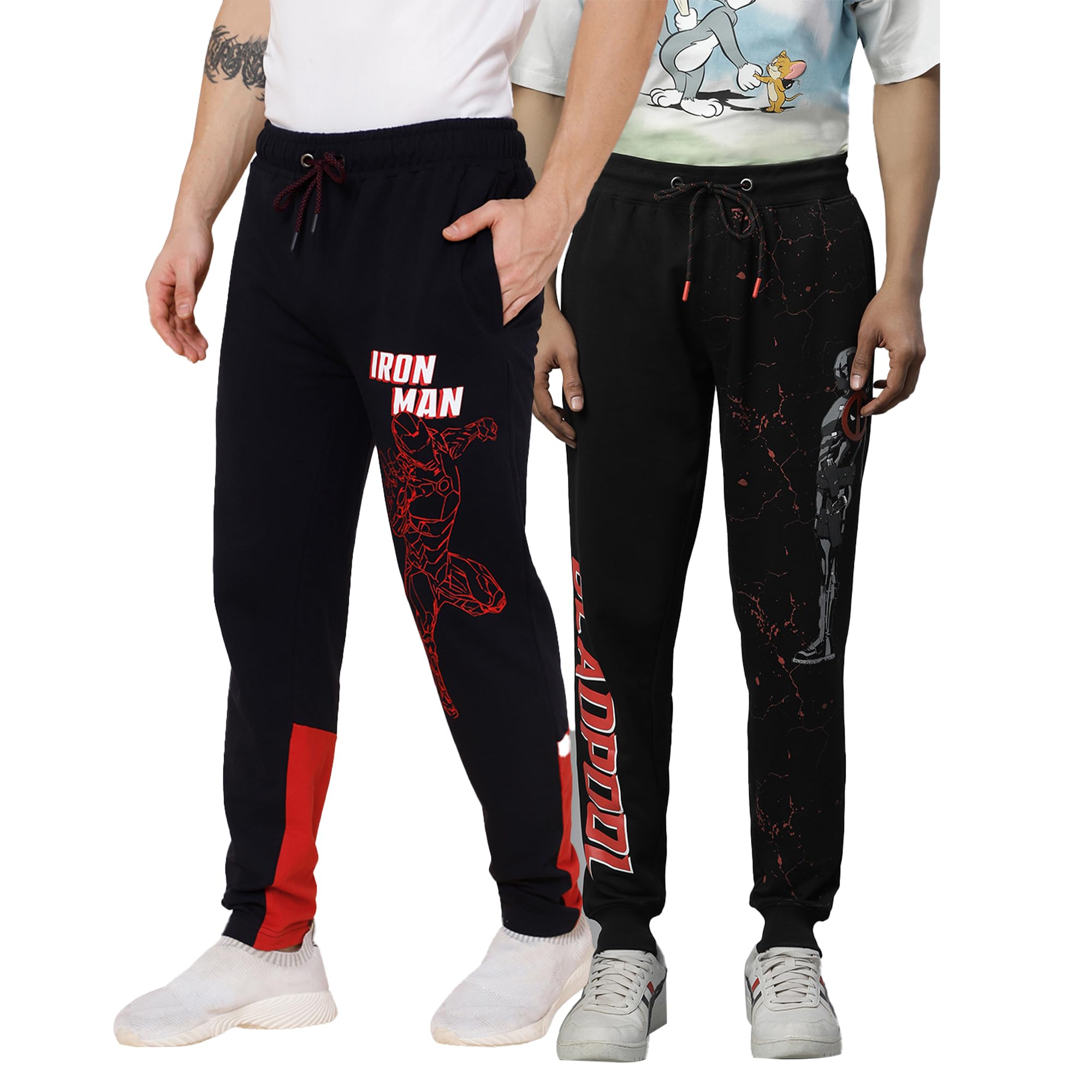 Free AuthorityAvengers Printed Regular Fit Multicolor Cotton Men Jogger Set (Pack of 2)