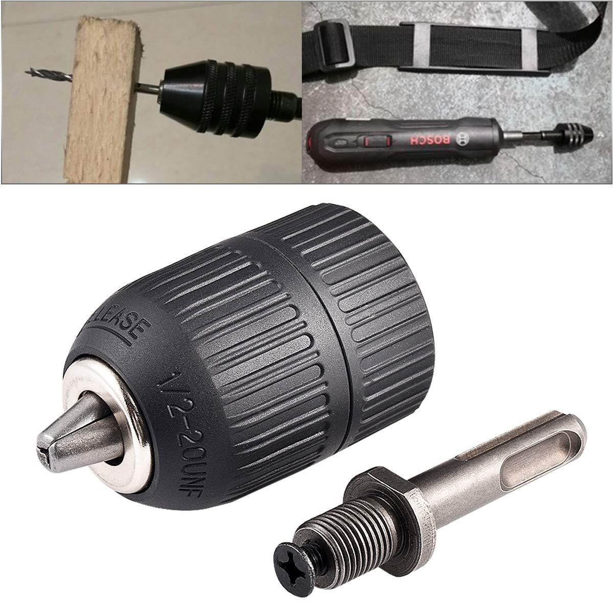 HOHXEN Keyless Large 3-Jaw Drill Chuck 