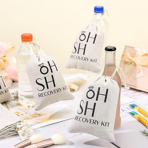 Miniatura 26 de Boao Paquete de 20 bolsas de regalo, decoraciones para despedida de soltero, despedidas de soltera con cordón, suministros de boda para despedida