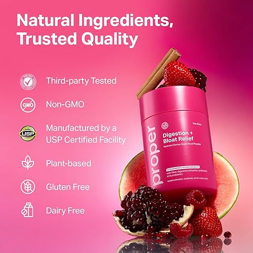 Miniatura 6 de Proper, The Pinks Digestión y Alivio de la Hinchazón. Mezcla de bebida con probióticos para la salud intestinal, prebióticos, raíz de remolacha y