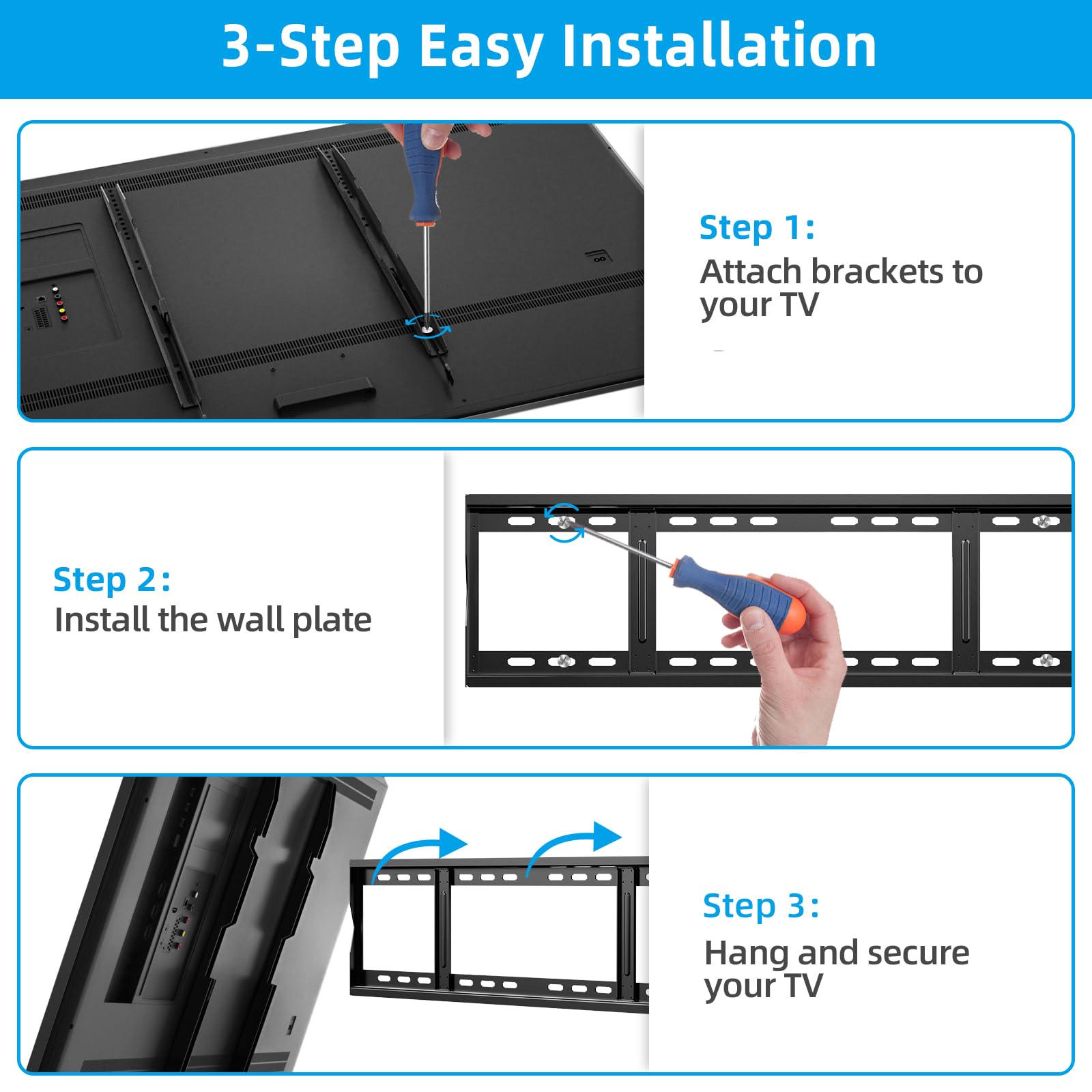 HOME VISION Heavy Duty Fixed TV Wall Mount for 48-120 Inch Flat Screen — Amazon image 6