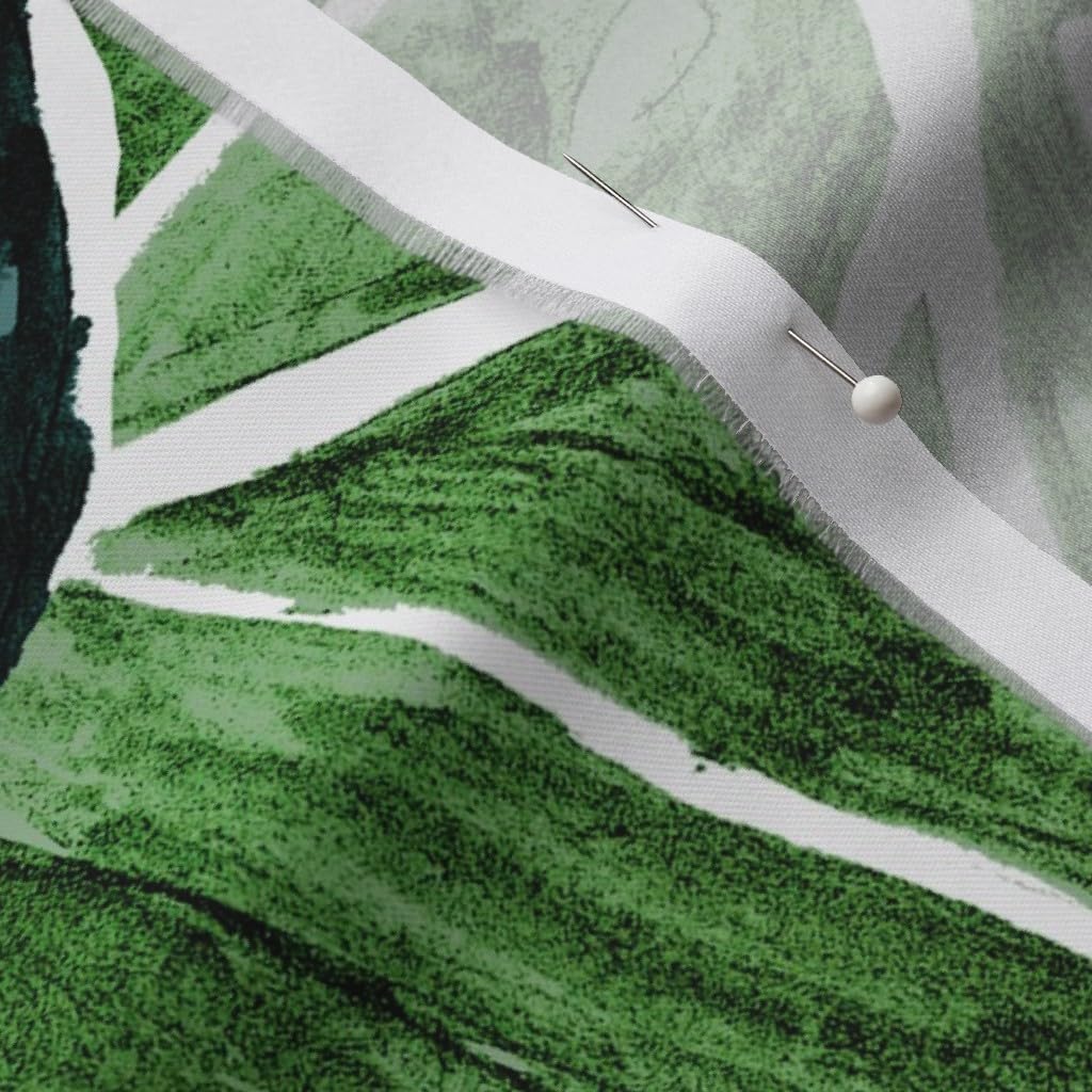 Spoonflower Fabric - Monstera Leaves Tropical Jungle Greenery Botanical Printed on Organic Cotton Sateen Fabric by The Yard - Sewing Quilting Apparel Home Decor