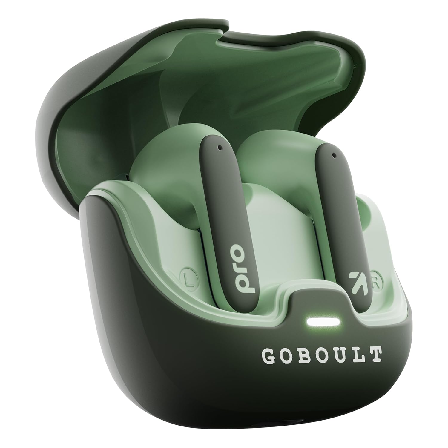 GOBOULT Z20 Truly Wireless Bluetooth Ear Buds with 51H Playtime, Zen Calling ENC Mic, Made in India, Low Latency Gaming, Touch Controls, Rich Bass Drivers, TWS Earbuds Bluetooth Wireless (Pine Green)
