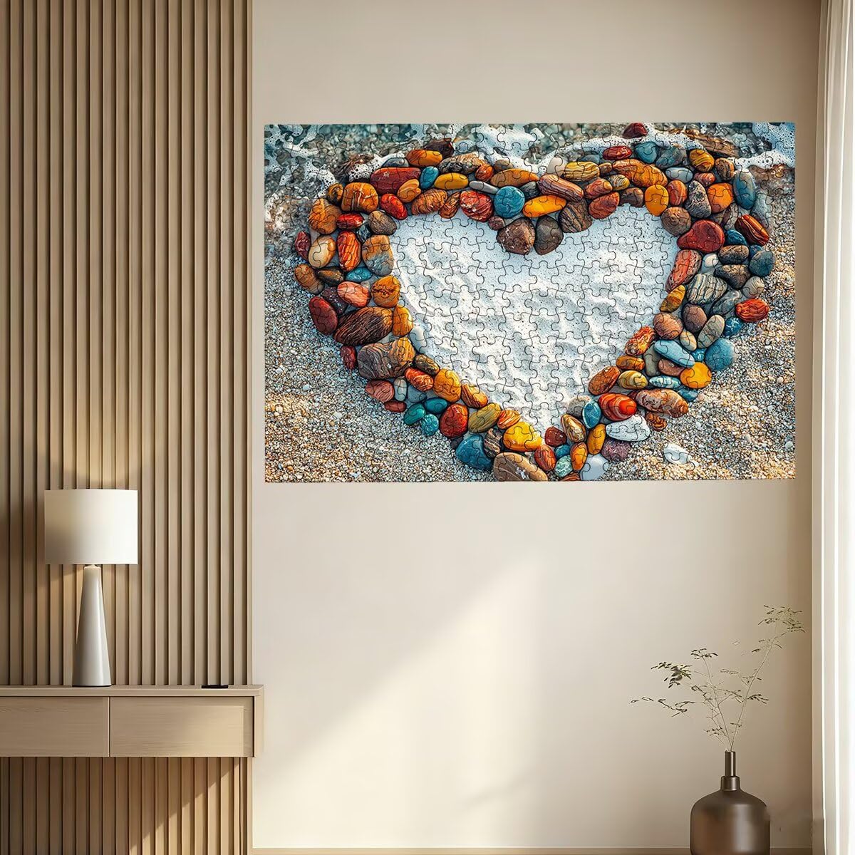 Puzzle 2000 sztuk Plaża, Drewniane Puzzle Serce, Klasyczne wymagające puzzle dla całej rodziny, Zabawki Puzzle Litery na plecach, Oryginalne prezenty dla mężczyzn Decor -2481