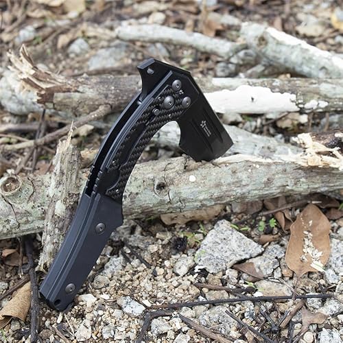 Miniatura 6 de KATSU Hacha plegable de campamento hacha táctica japonesa plegable de bolsillo con bloqueo de eje para supervivencia exteriores corte y división de