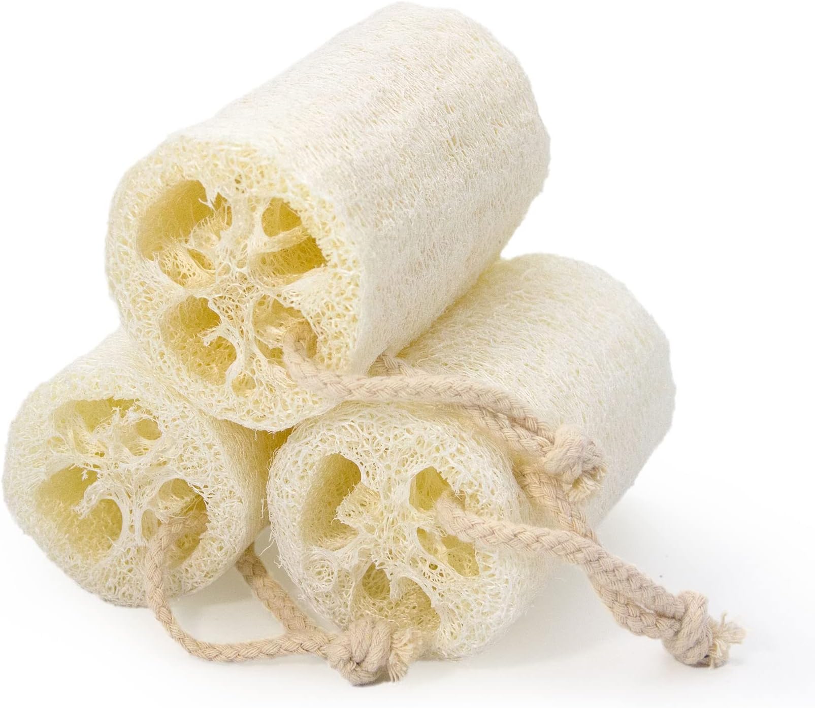 HUMINA Natural Loofah Sponge Hot Bath Supplies Loofah, Bath Body Exfoliation Natural Loofah 3 Pack of 6 inch