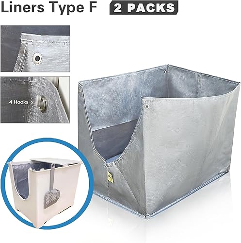 Miniatura 2 de Gibolaby Forros reutilizables para Flip F, compatibles con la caja de arena Modkat Flip, paquete de 2 forros duraderos tipo F