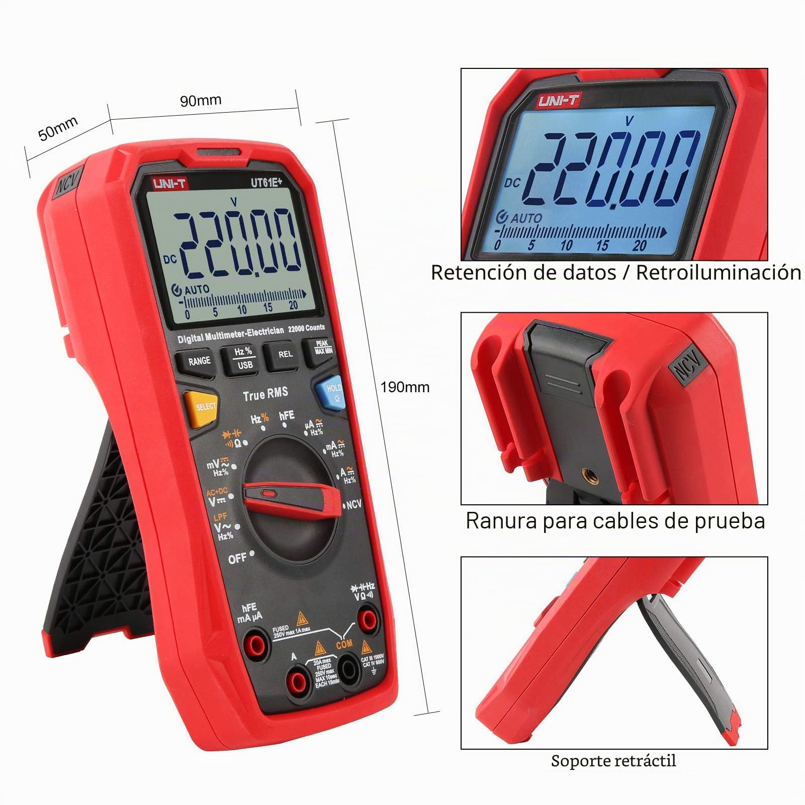 UNI-T UT61E+ Digital Multimeter True RMS AC/DC Voltage Current Resistance Capacitance Tester