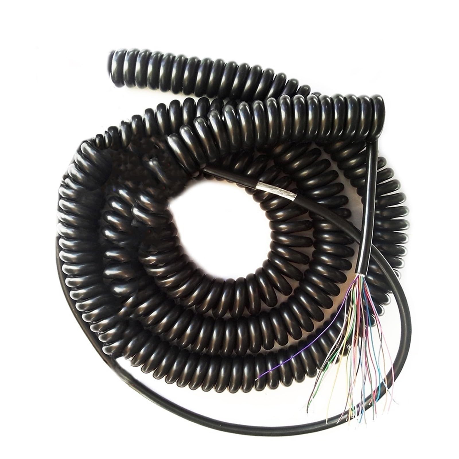 Cable Cord 17 Cores Shielded Spring Wire Encoder Wire Machine Electronic Handwheel Wire 5 Meters 8 Meters Pure Copper Cable Spiral Extension (Size : 17core 0.15mm2, Color : Undraw 2.5meters)