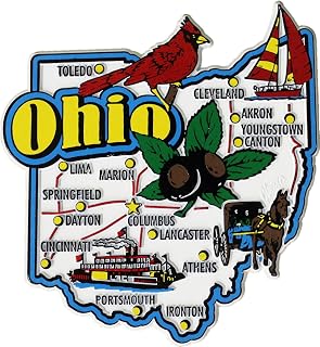 Ohio State Outline Refrigerator Magnet, Approximate Size 3.5 inch x 3.5 inch