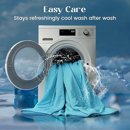 Miniatura 8 de Edredón refrescante Dream Valley Outlast® Twin XL, Manta de enfriamiento de grado NASA para personas que duermen con calor, Edredón lujoso para Azul