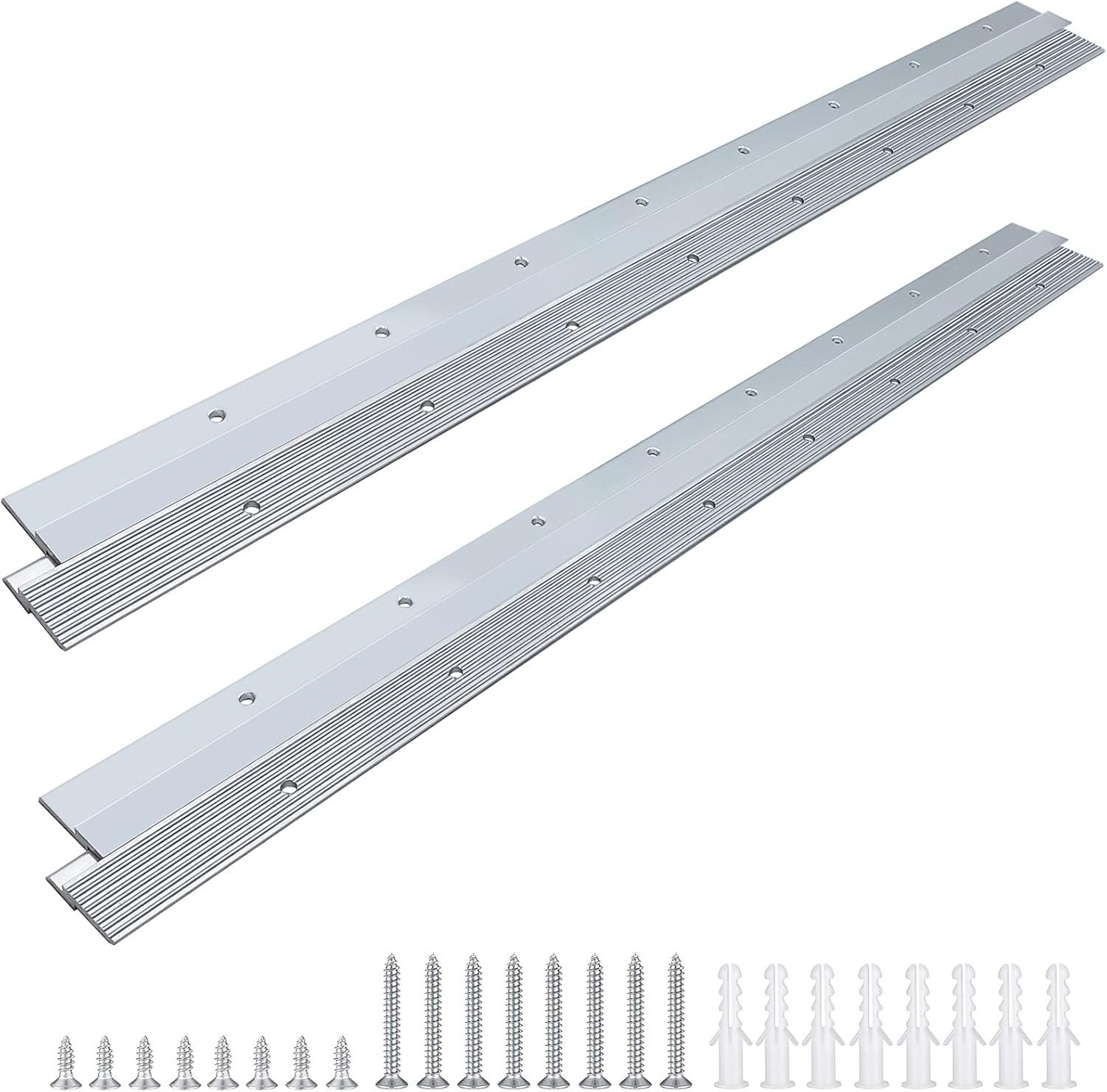 18" French Cleat Picture Hanger, Aluminum Mirror Hanging Kit with Hardware, Ideal for Artwork, Whiteboard, Cabinet, Holds 110 lbs. per Pair, 2 Pairs