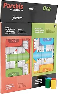 Comprar Fournier Tablero tradicional doble de parchis y oca de 40x40 cm para 4 jugadores con Fichas y dados