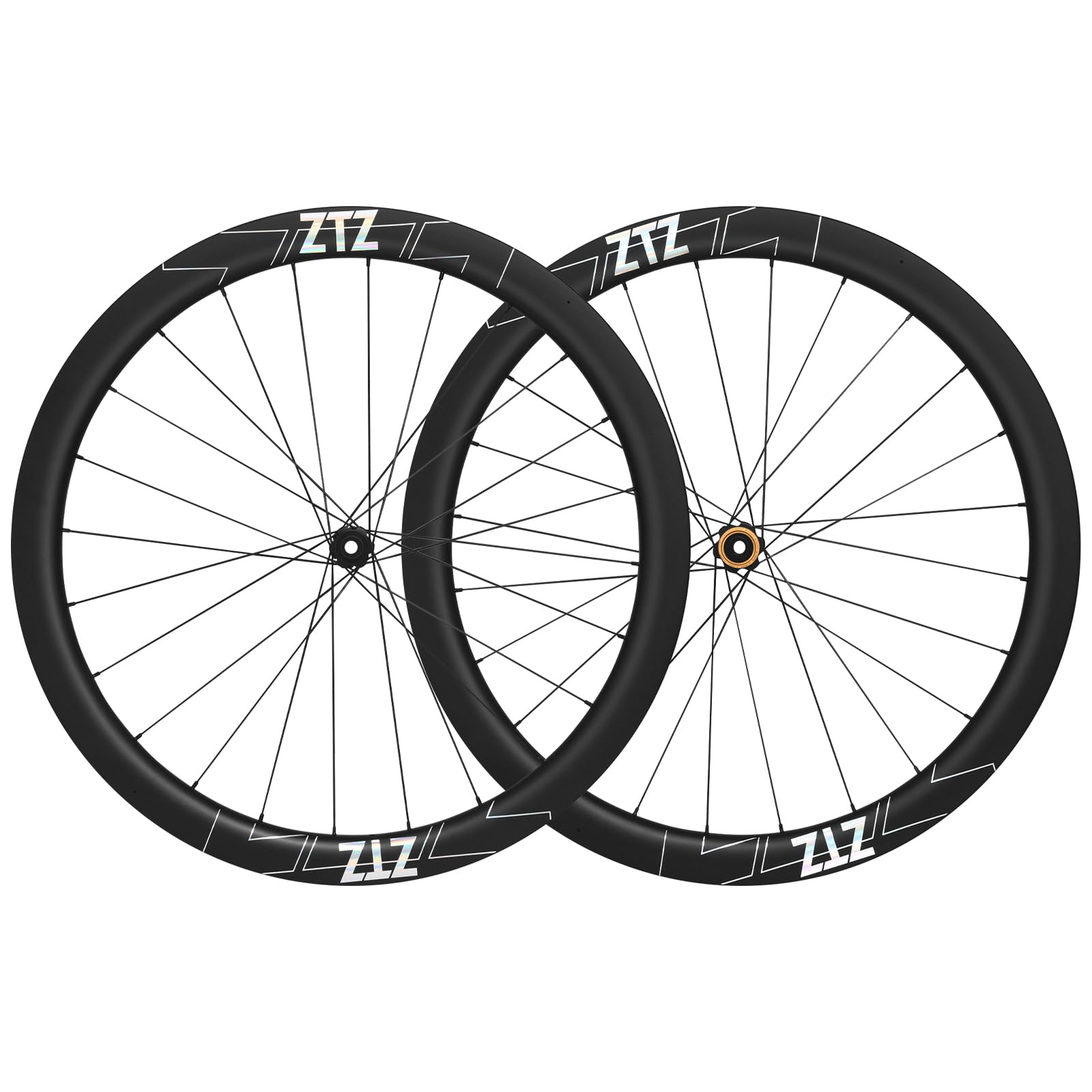 ZTZ 700C Carbon Road Bike Wheelset, Ultralight 37/46mm Disc Brake Bike Wheels,Front & Rear 24H High-Strength 700c Clincher Rims, Compatible with 8-11