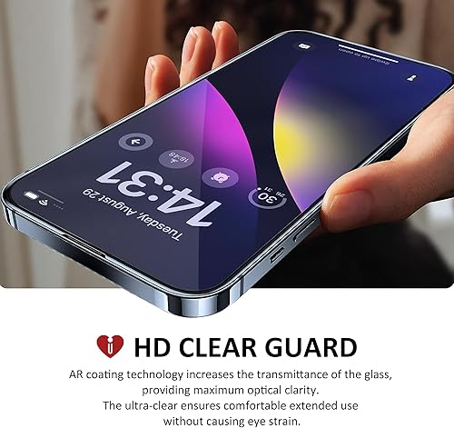 Miniatura 3 de iCarez Protector de pantalla de vidrio templado para iPhone 15 Plus de 6.7 pulgadas 2023 (paquete de 2) compatible con fundas, cobertura completa,