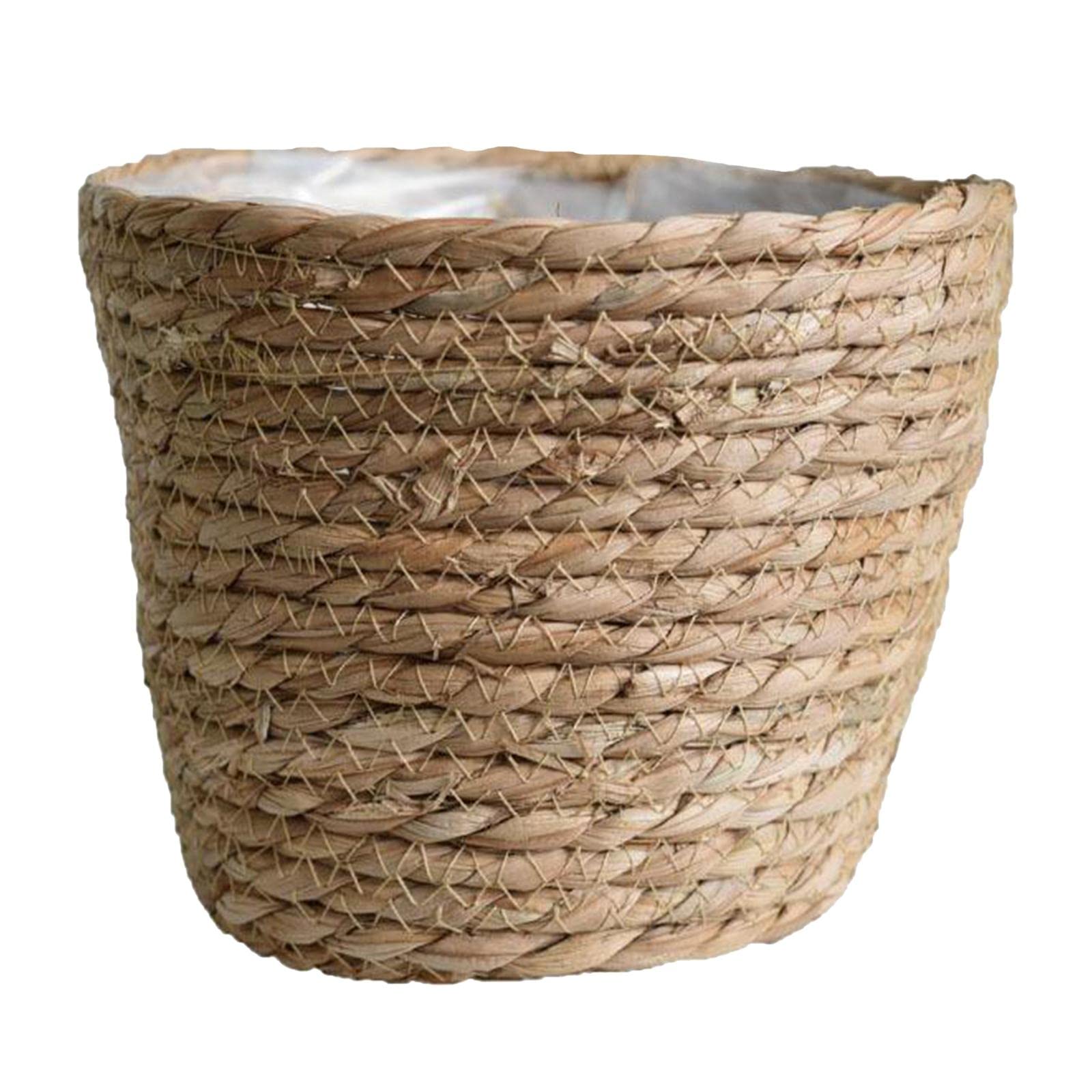 Rustic Handcrafted Woven Rattan Natural Seagrass Basket 19x19x25CM Large-picture-18