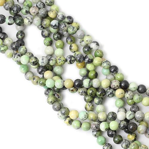 Miniatura 9 de 35 cuentas redondas sueltas de jade africano natural de 0.394 pulgadas (0.394 in) para hacer joyas y manualidades, 1 cuerda de 15 pulgadas