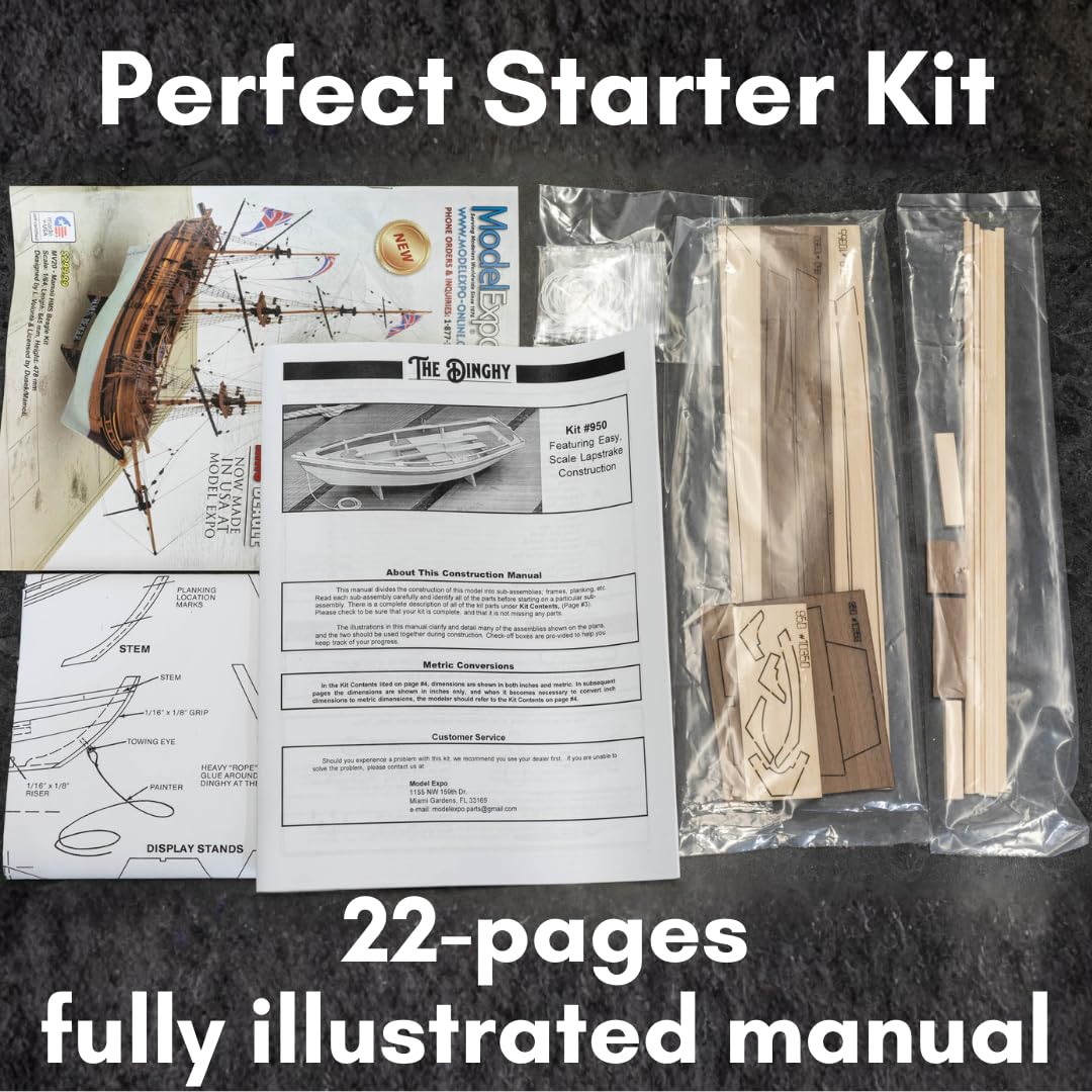 Midwest Schlauchboot Holzschiff Modellbausatz für Erwachsene DIY Holzhandwerk Selbstmontage – komplettes Kit für mit Werkzeug, Farbe und Kleber im Lieferumfang enthalten
