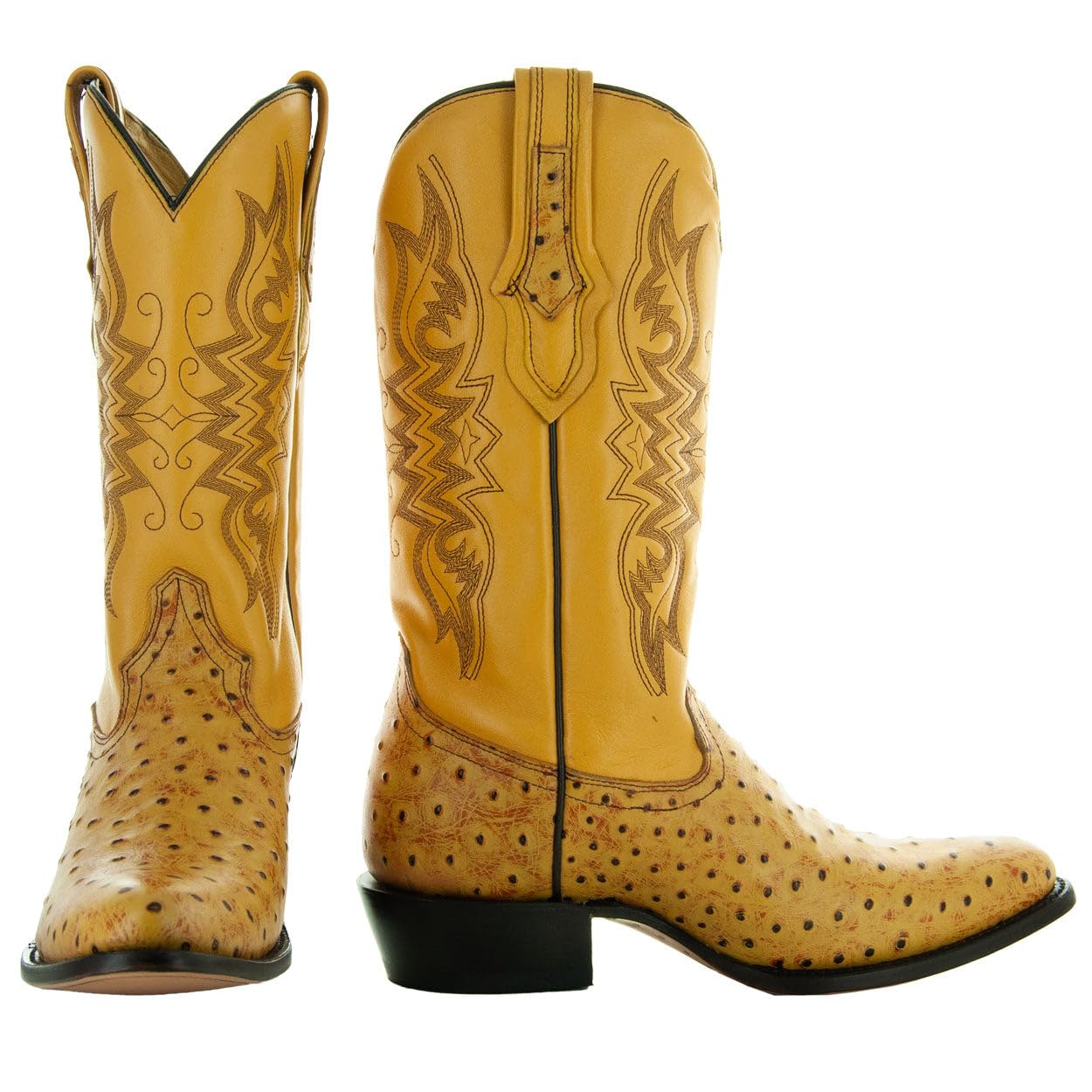 Soto Boots Men's Ostrich Print Cowboy Boots