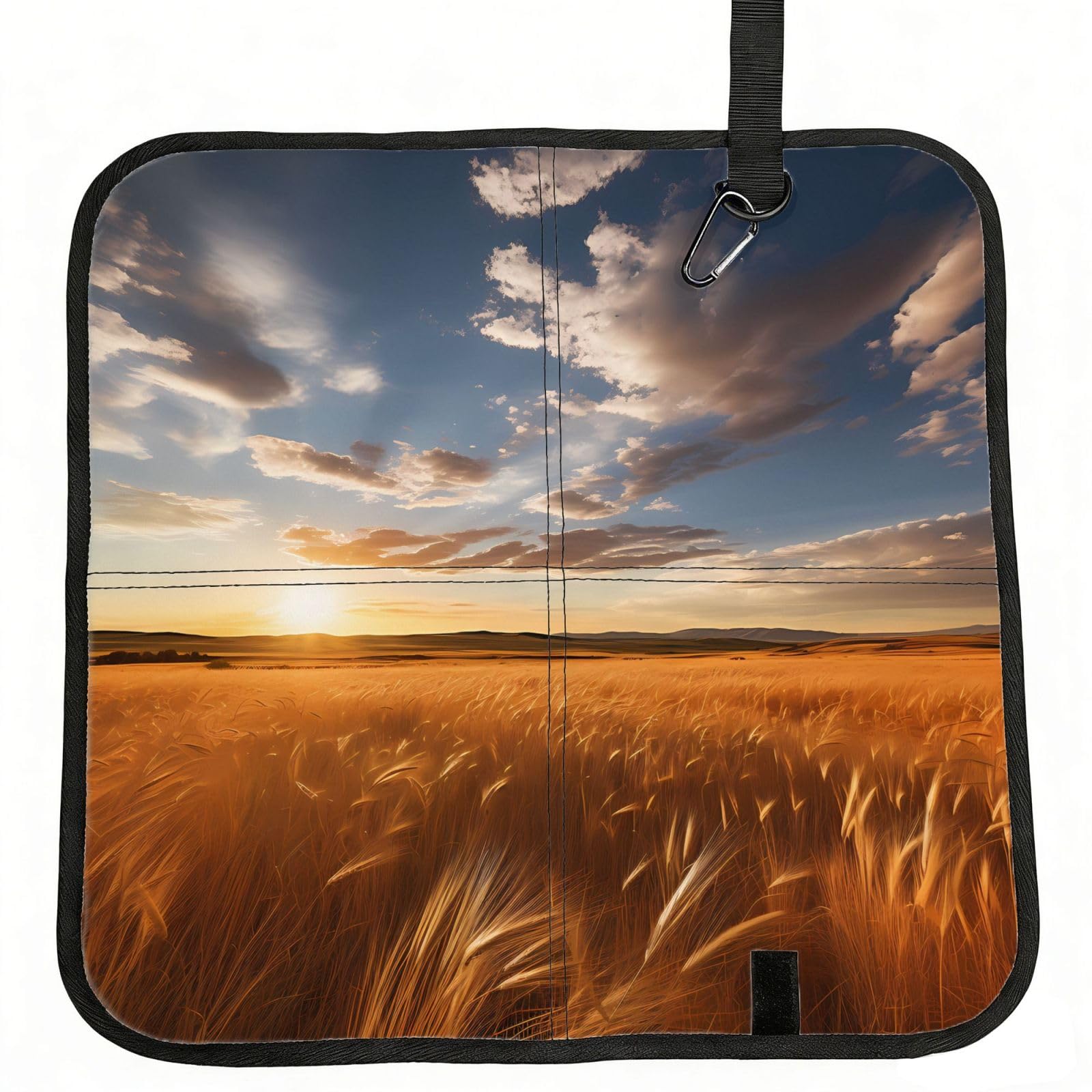 MROWYC millet Printed Foldable Seat Cushion - Portable with Carabiner, for Stadium, Camping, Hiking