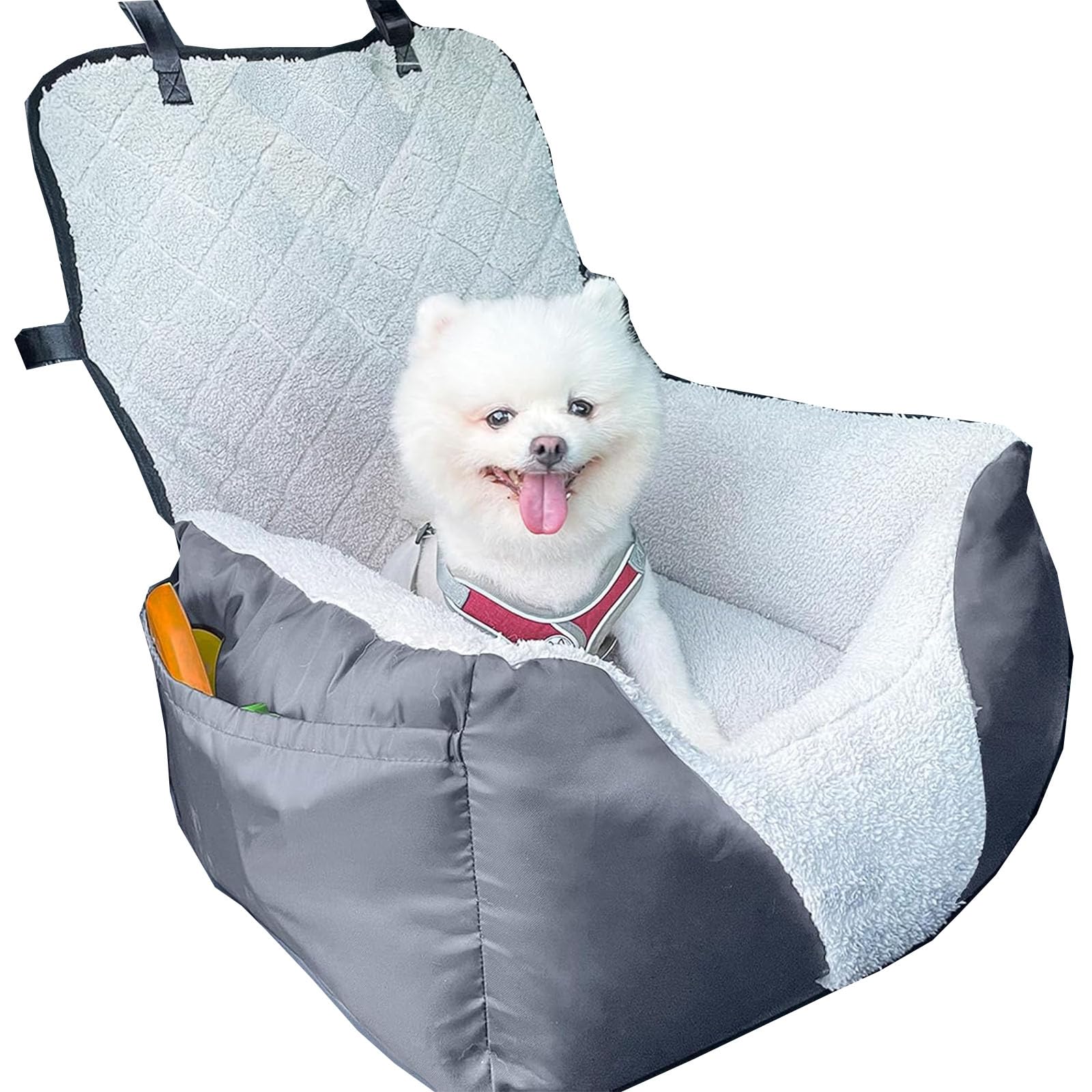 Car Seat Suitable for Small Dogs, Pet CarSeat with Storage and Clip-On Safety Tether, Fully Removable and Washable Dog Car Seat, Dogs Booster Seat Suitable Small Medium Dog