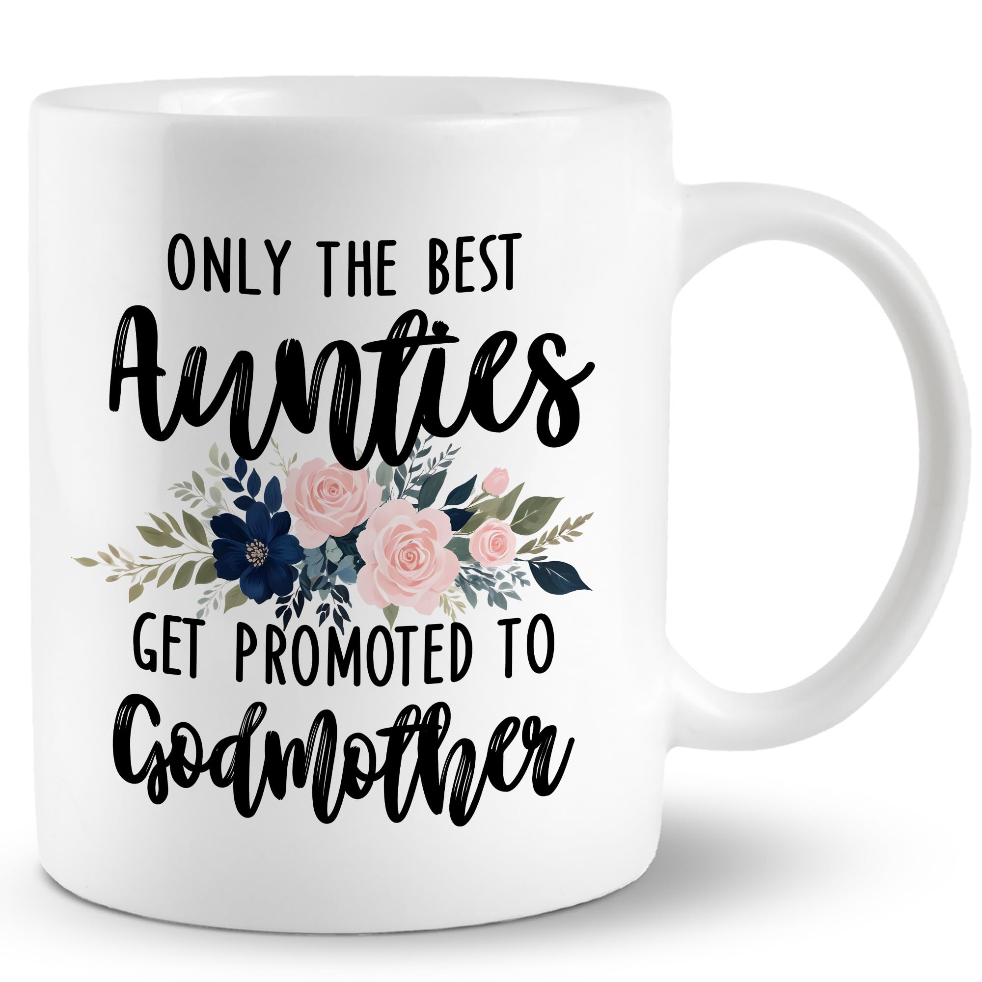 JRTW Promoted to Godmother Mug, Auntie Coffee Cups Ceramic, Godmother Coffee Mug, Godmother Gift, Auntie Gifts, Gifts for Godmother, Auntie Coffee Mug Gifts for Promoted to Godmother